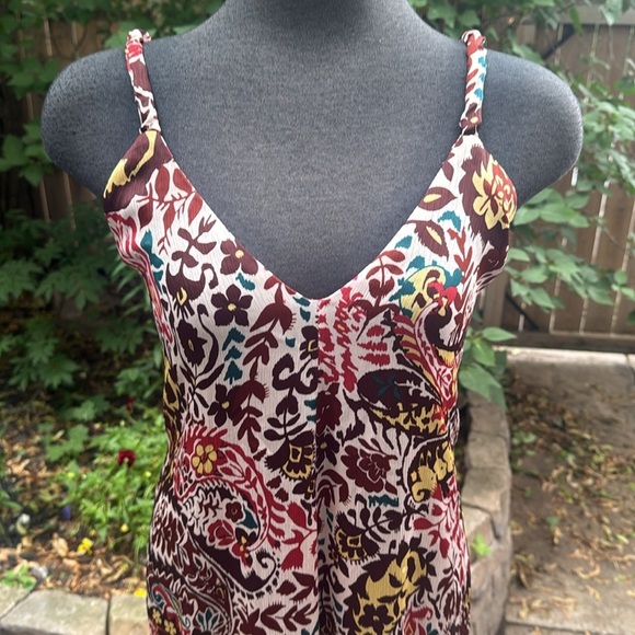 Zara Basic Metalic Paisly Multicolor Maxi Dress. Size XS - Picture 2 of 10